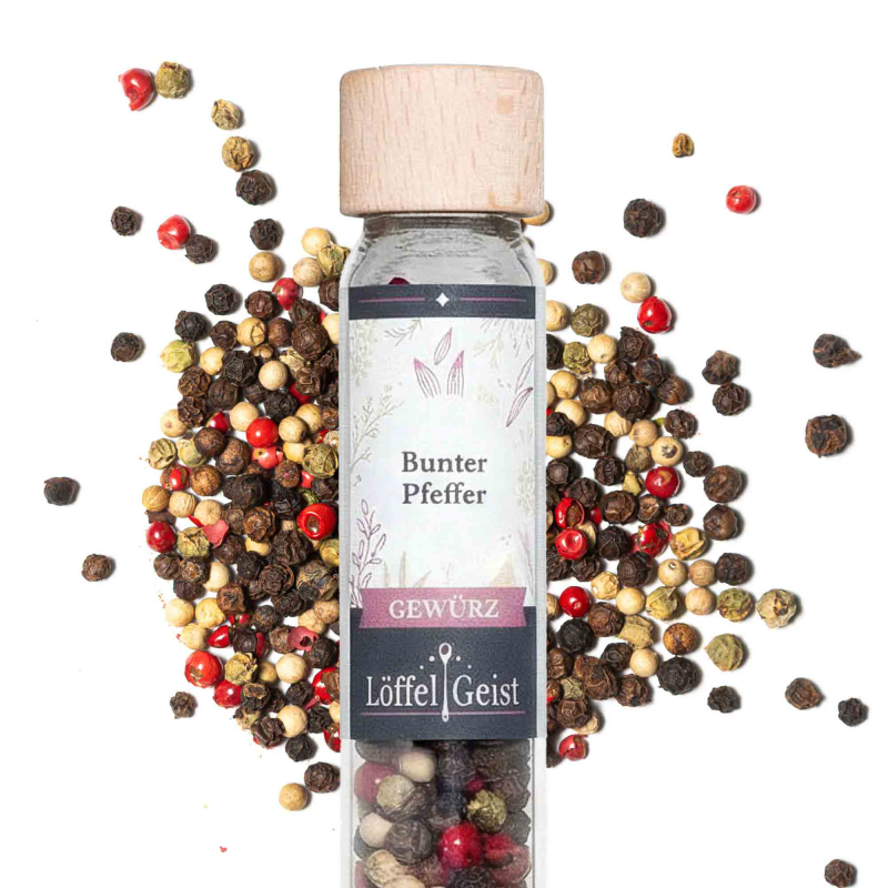 Bunter Pfeffer Gewürz im Reagenzglas